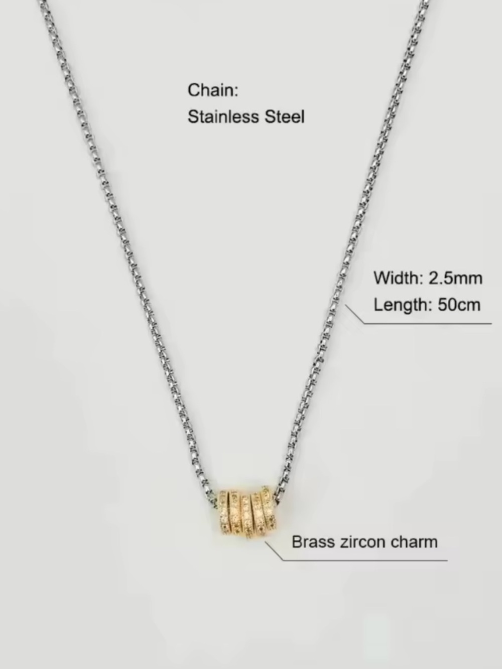 Mixed Metal Double-Layer Necklace in Silver and Gold - Picture 4 of 10